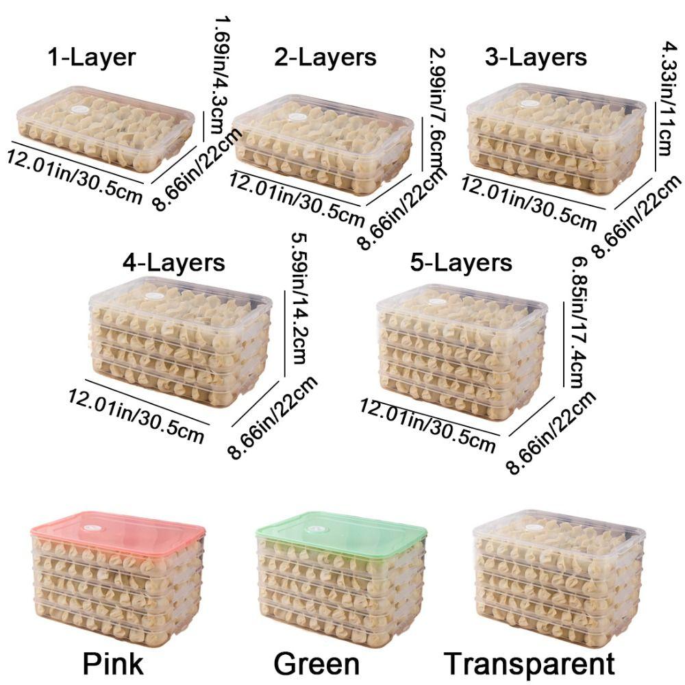 Transparent Dumpling Box Multi-Layer Food Freezer Storage Box Food Egg Frozen Box Refrigerator