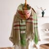 Stripe Color Matching Gradual Change Stripe Warm Shawl Scarf Imitation Cashmere Women's Autumn and Winter Fringed Scarf