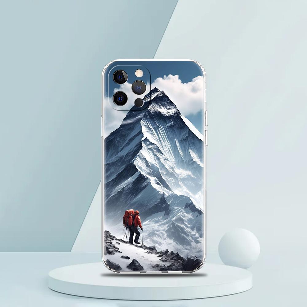 Эверест мир первый Люксовый Чехол для Телефона Для iPhone 16 15 14 13 12 11 Pro Max XS X XR SE 7 8 Plus Силиконовый Прозрачный Чехол
