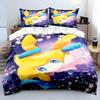 Постельное белье с принтом покемона Джирачи, 3 предмета: 1 пододеяльник, 2 наволочки. Теплый мягкий комплект постельного белья для взрослых и детей. Роскошный подарок.