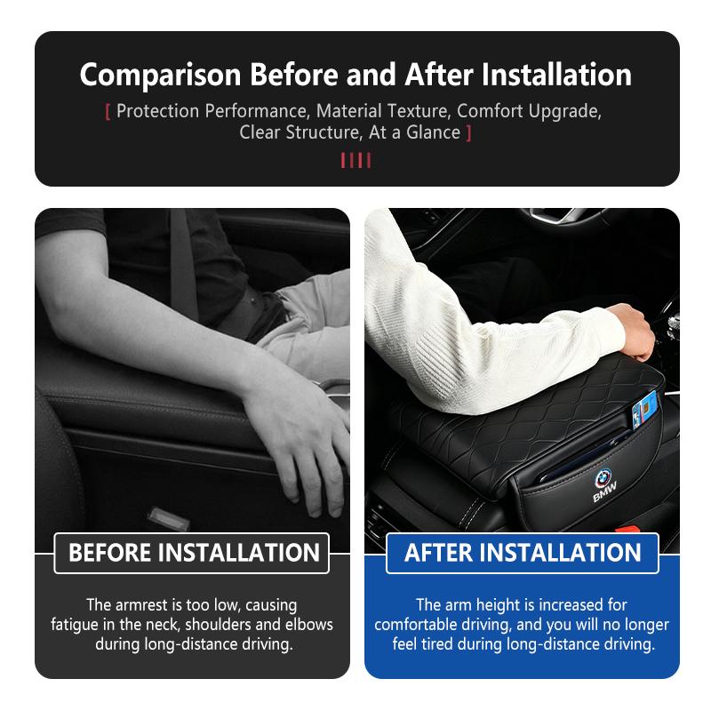 DZVA4 Car Center Console Armrest Box Pad Elbow Support Cushion For BMW M M2 M3 M4 M5 M6 E46 E90 E60 F30 E39 X1 X3 X4 X5
