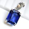 23 Ct Blue Sapphire Natural 925 Sterling Silver Pendant Emerald CERTIFIED Gems AI-15-NS