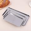 Nordic Stainless Steel Rectangular Tray Pastry Food Baking Plates Pallet Storage Disk Snack Cake Dish Organizer Tray Home Decor