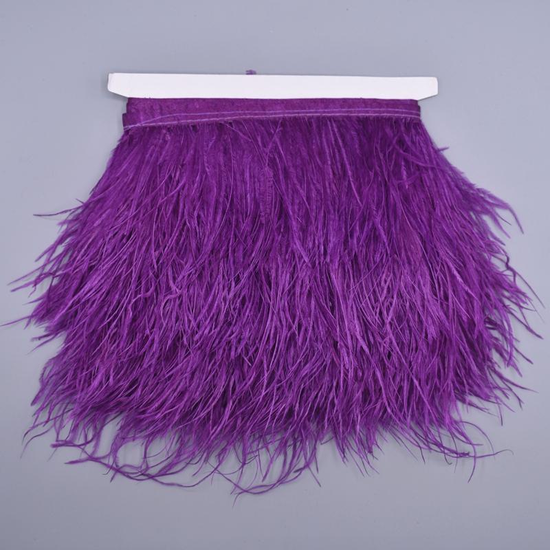 10Meters Colored Ostrich Feathers On Ribbon Trim 8-10Cm Skirt Fringe On Tape Ostrich Feather Trims Sewing Trimmings Decoration