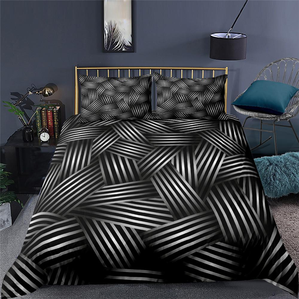 Colorful Weave Bedding Set Rainbow Psychedelic King Queen Double Duvet Cover 3D Geometric Comforter Cover Microfiber Quilt Cover