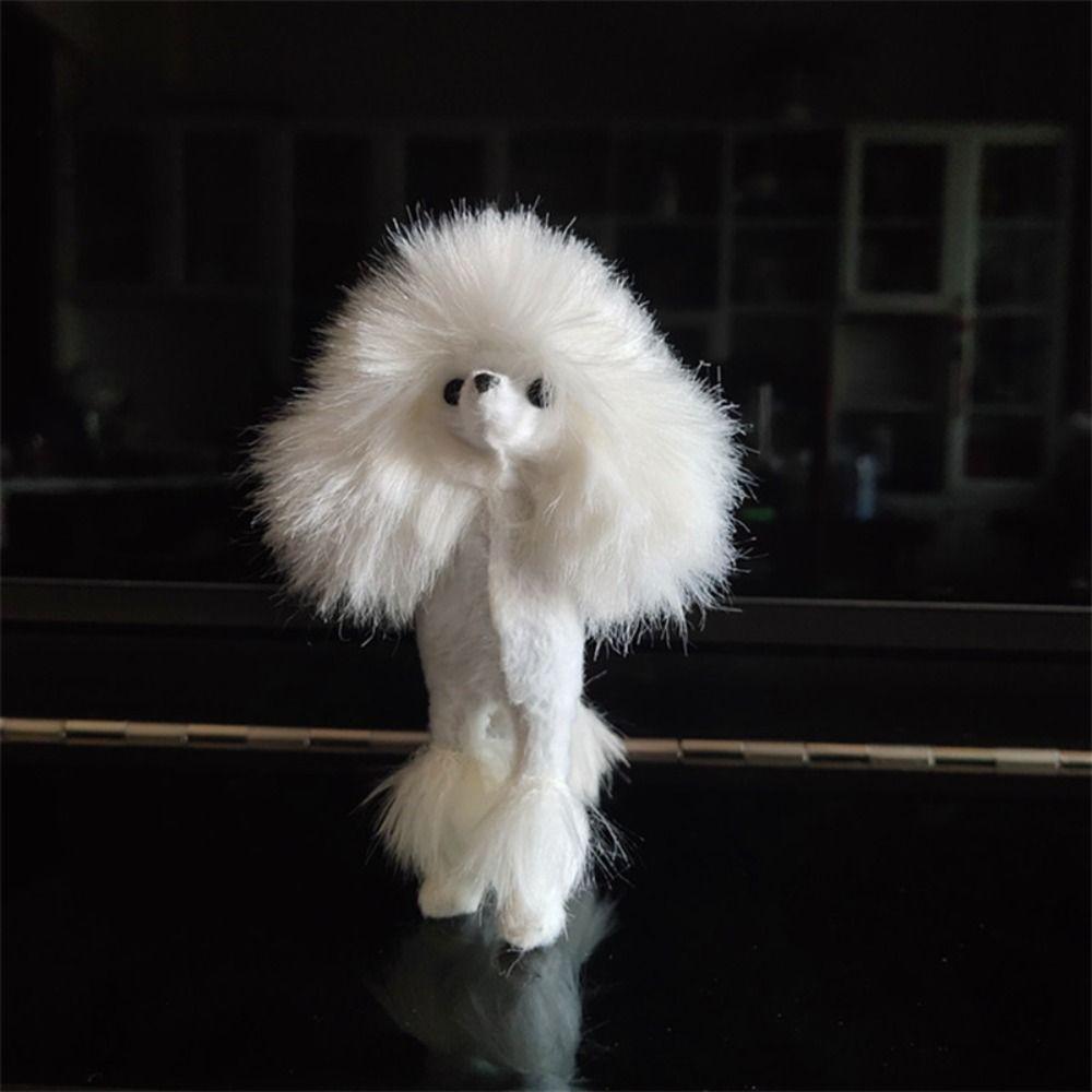Room Decoration Plush Toys Poodle Figurines Desk Ornaments Miniature Figurines Simulation Dog