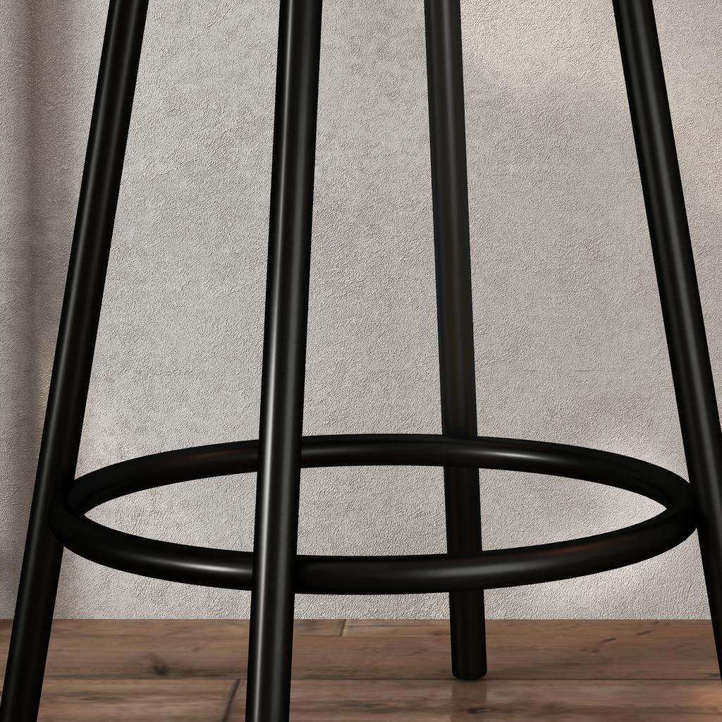 3-Piece Dining Set with Bar Table and 2 Chairs, Small Kitchen Set with Side Shelves, MDF, Metal, Black