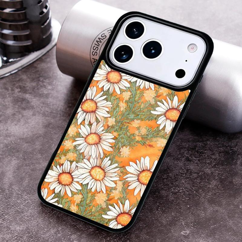 Daisy Watercolor Phone Case For iPhone 17 16 15 14 13 12 11 Pro Max Plus 17Air Soft Silicone Cover