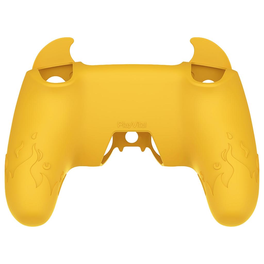 PlayVital Силиконовый Чехол-Защита для Геймпада PS5, Милый Дизайн, с Накладками на Стикеры для Больших Пальцев, Наклейка на Тачпад, (Демонический стиль) & (желтый)