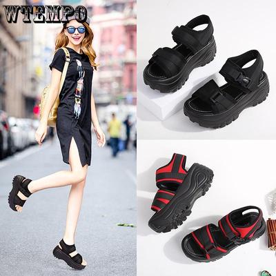 Женские летние сандалии на толстой подошве, женские повседневные дышащие спортивные сандалии, студенческая нескользящая обувь в римском стиле