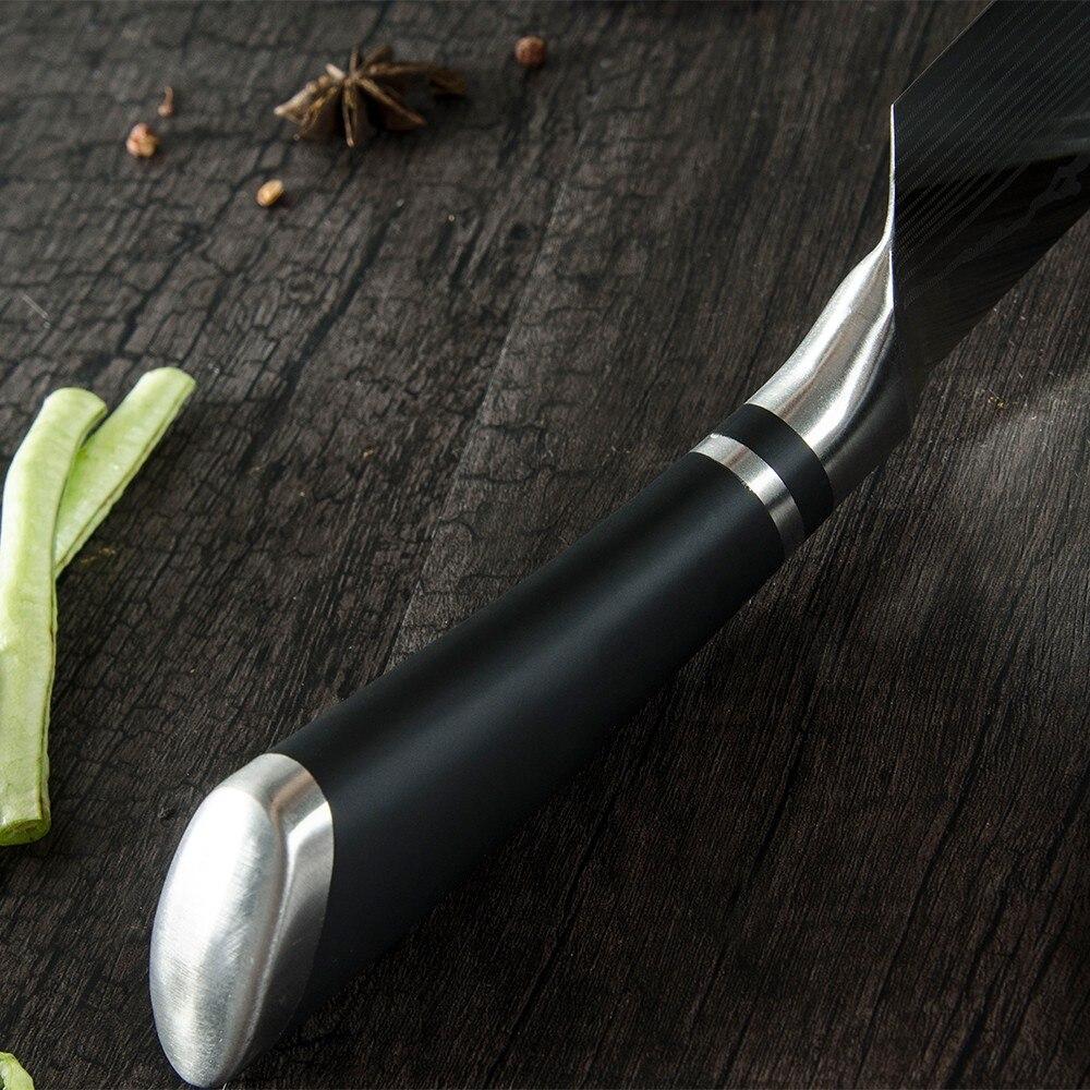 Японский нож Накири 6,5 дюймов лазерный дамасский узор из нержавеющей стали с острым лезвием нож для мяса и овощей инструмент кухонные аксессуары