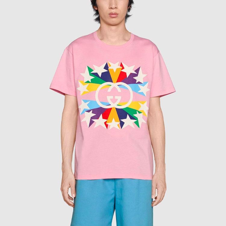 Gucci SS21 G Printing Cotton Short Sleeve Pink Men's 548334-XJDNH-5904
