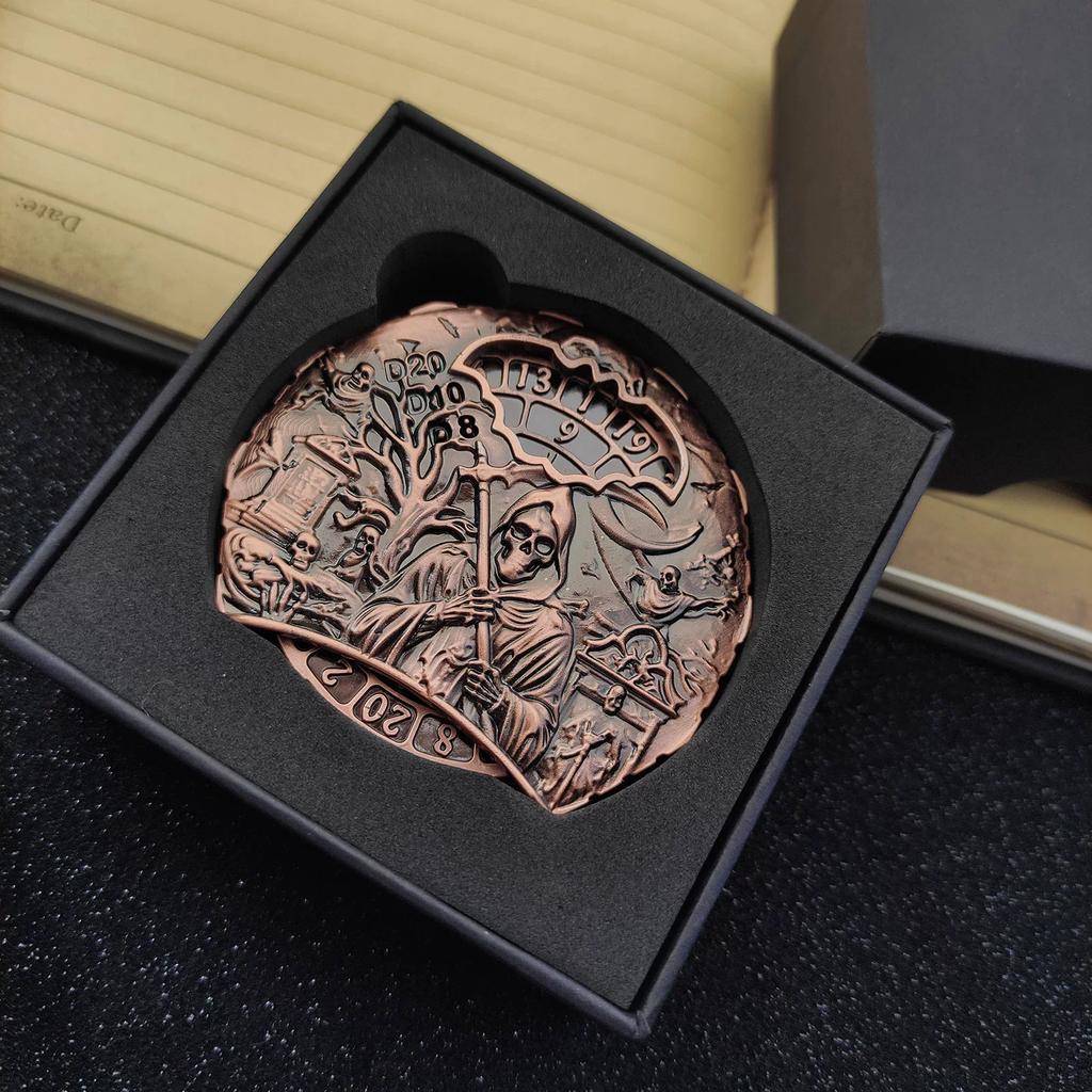 Металлические игральные кости COC Running Dice 7-в-1 Fingertip Gyro Turntable Polyhedron Metal Dice DND Dungeons & Dragons