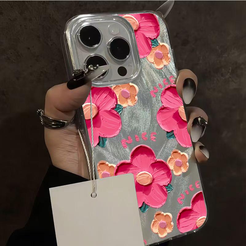 Чехол для телефона с принтом цветов, масляная живопись, для iPhone 17 16 15 14 13 12 11 Pro Max, чехол для iPhone XS X XR 7 8 Plus 16E 17 Air Funda
