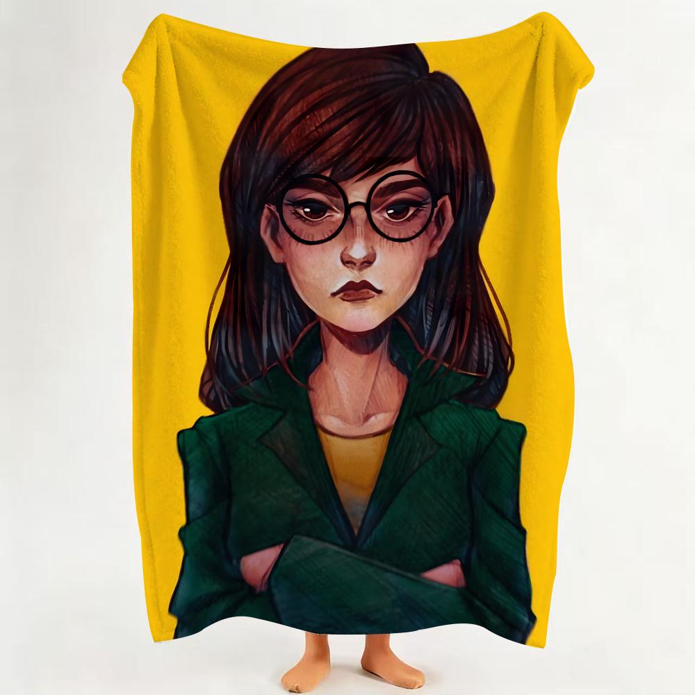 cartoon D Daria T The S Series Throw Flannel Throw Blanket Suitable for Sofa Living Room Bedroom