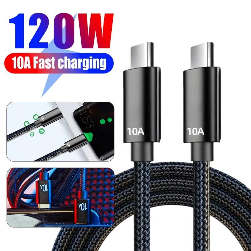 120 Вт 10 А быстрое зарядное устройство PD Dual USB C - Type C кабель для зарядки высокоскоростной передачи данных шнур для iPhone Samsung Mi Data шнур