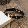 Pet Collar with Traction Ring Adjustable Anti-suffocation Bite-resistant Anti-break Tiger Eye Stone Dog Collar Daily Collocation