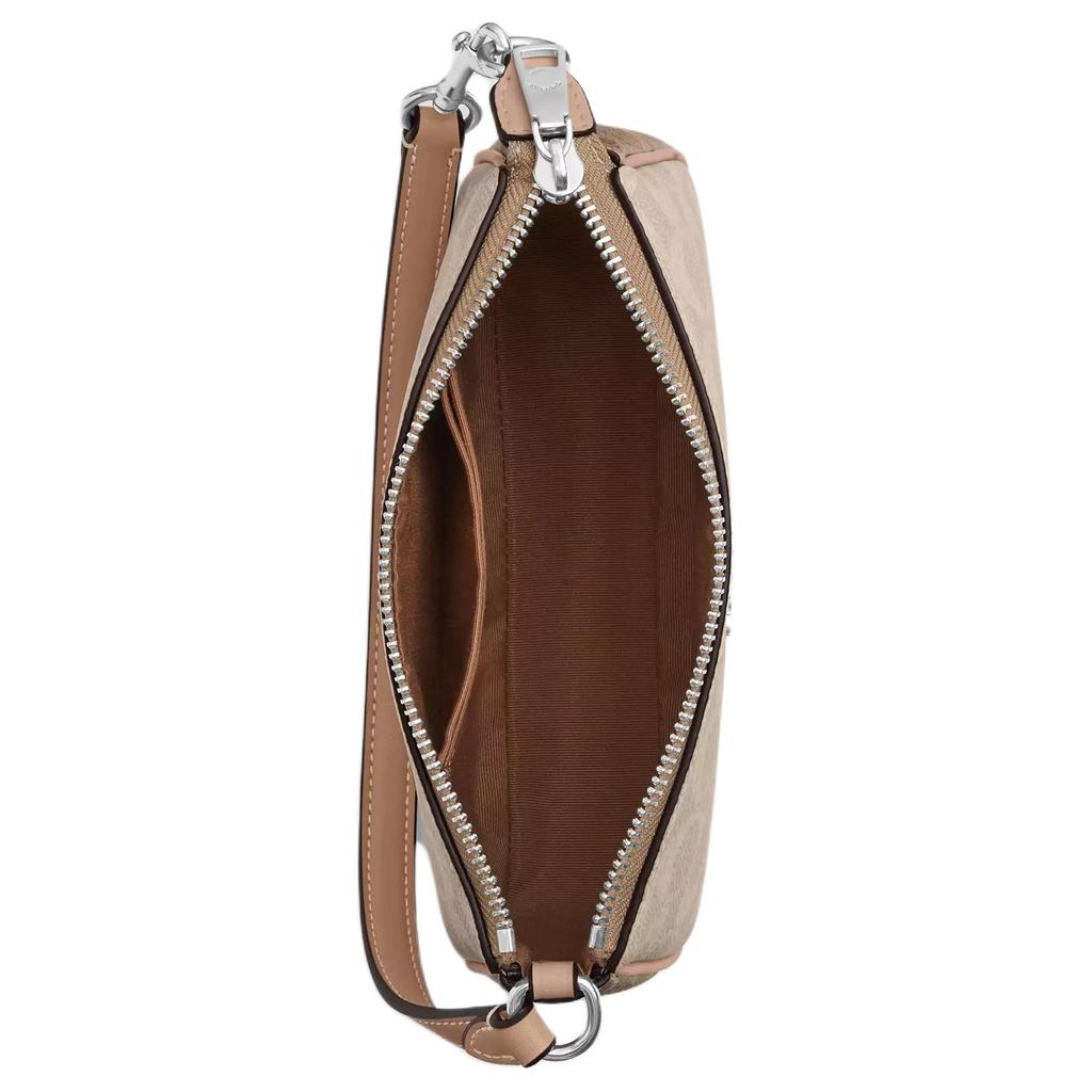 Coach Nolita 19 Фирменный принт Застежка-молния Покрытие из холста Ручная сумка Через плечо Наплечная сумка Маленькие женские сумки Песочный Серый-Коричневый Мультиколор CY236-SVXCU