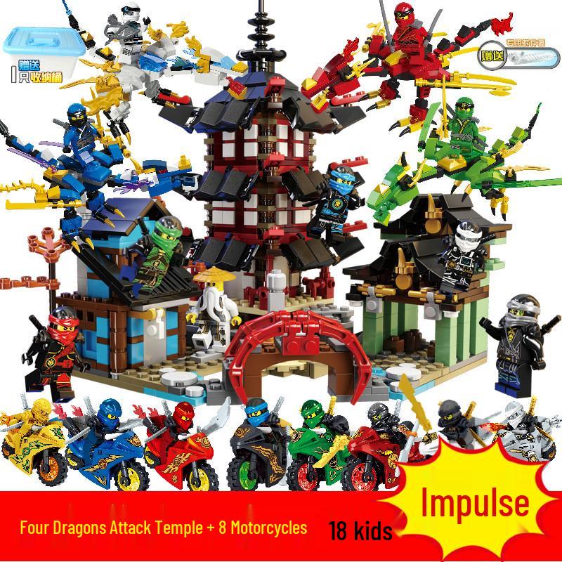 Строительный набор-пазл Ninjago 2025: Детские мотоциклы, спортивные машины, фигурки и куклы