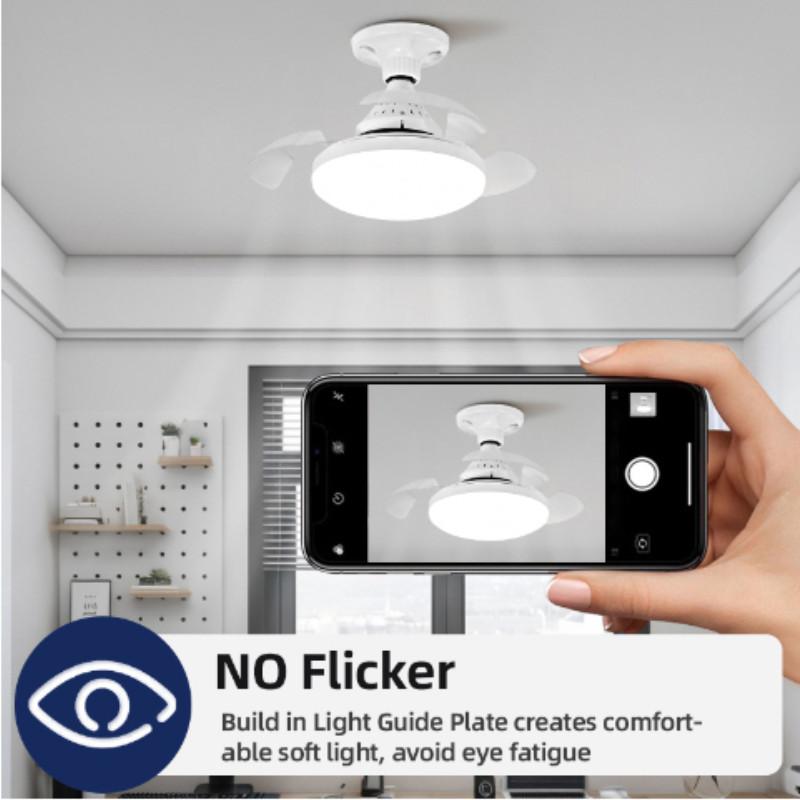 14-дюймовый электрический потолочный вентилятор с подсветкой, гнездо E27, невидимый потолочный вентилятор, 24 Вт, бытовой складной небольшой вытяжной вентилятор