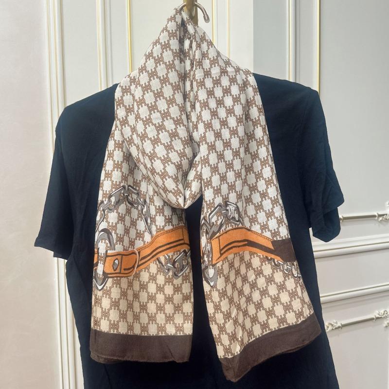New Fashion Letter Polka Dot Printed Cotton and Linen Scarf Classic Autumn and Winter Warm Scarf Sunscreen Shawl