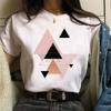 Maycaur 90s Mujaer Clothing Information T-shirt with Geometric Love Print Printed T-shirt for Women's Top