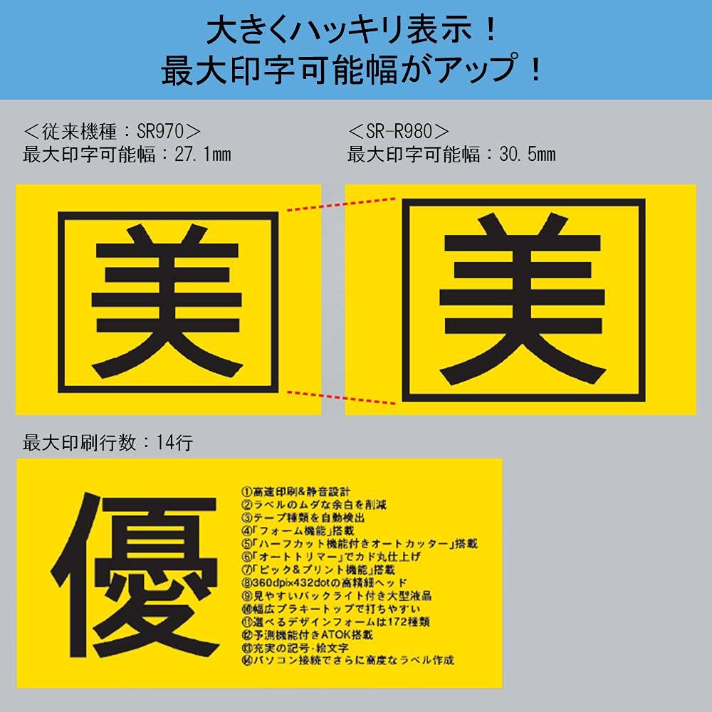 Этикетка Kingjim Label Writer PRO "Tepra" SR-R980 (Совместимая ширина: 4-36 мм)