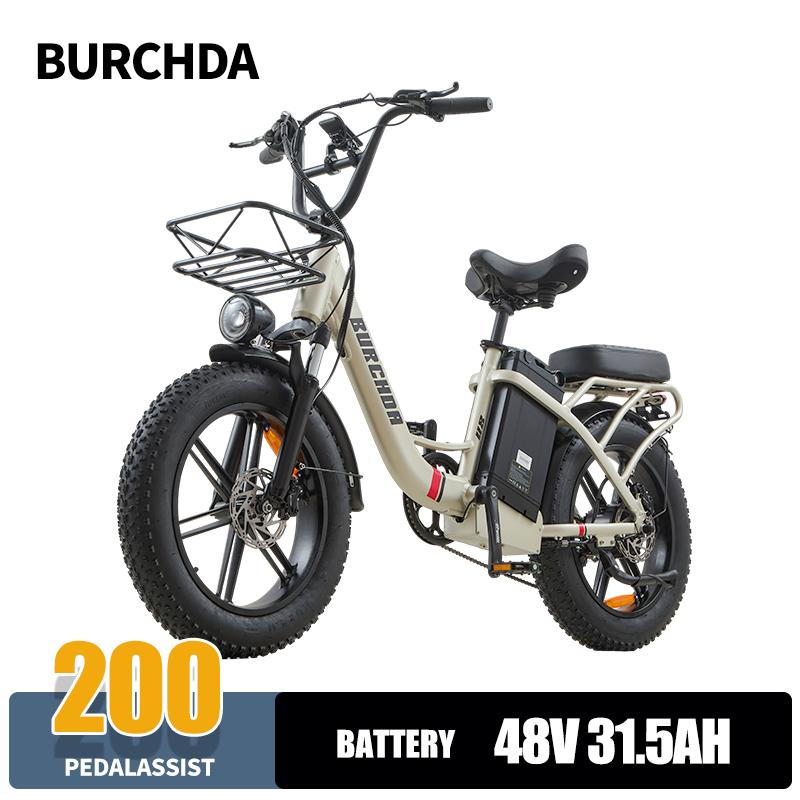 BURCHDA 2026 NEW U8 City Electric Bicycle 48V31.5AH Lithium Battery Ebike 20 Inch 4.0 Fat Tire E-Bike Electric Bike for adults