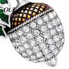 Outfits Decorative Accessory Bling Rhinestone Acorn Brooch, Green Leaf Pin Vintage Style Jewelry for Suits Coats Bags, Men Women Nature Inspired