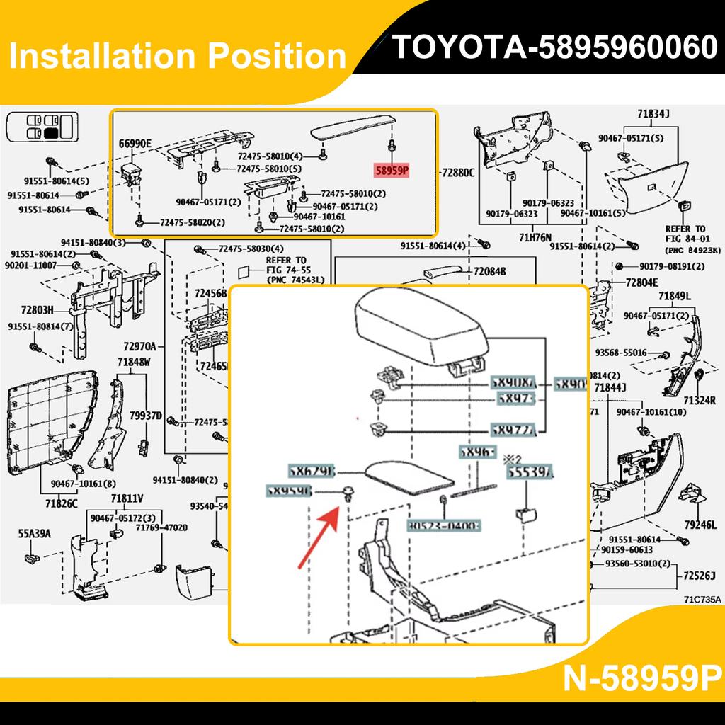2 Pcs Center Console Storage Box Clip Buffer Bumper Cushion Limiter For Toyota Prius Scion Yaris Ist Lexus IS GS IS 2020 2021