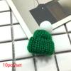 10pcs Cute Christmas Knitted Hat Ornament Mini Knitted Little Beanies Handwoven Decorative Small Hat