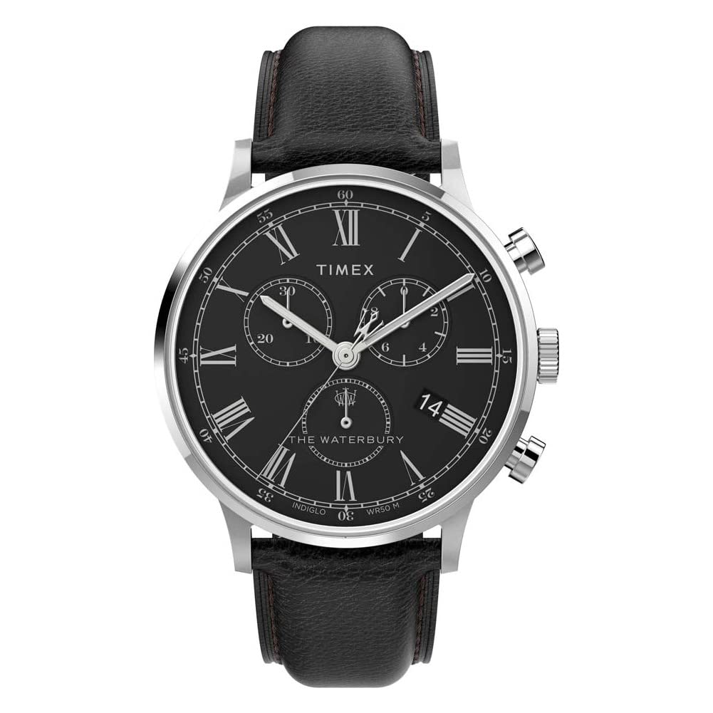 Timex Мужские Waterbury Classic Черная Нержавеющая Сталь Хроно One Size Хронограф.
