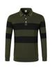 Spring  Autumn Men's Polo Shirt Patchwork Fashion Casual T-shirt with Lapel Stripes Long Sleeved Sports Polo Shirt Men's Top