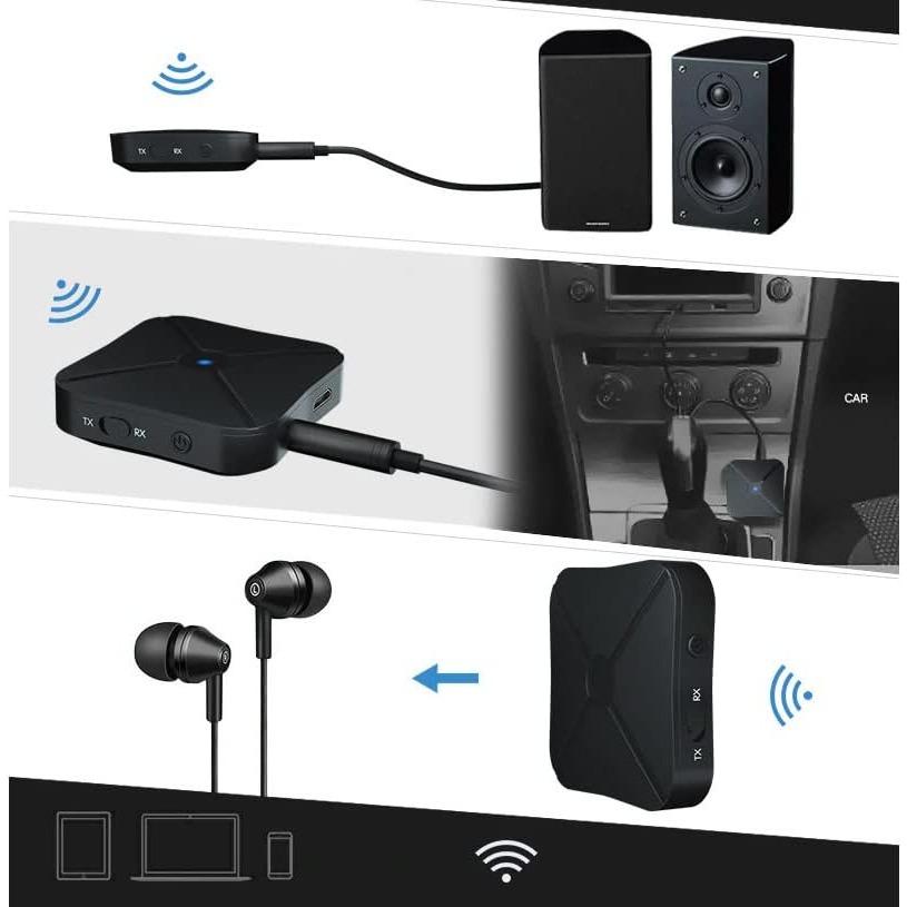 Адаптер приемника аудиопередатчика Bluetooth 2 в 1 с кабелем Aux 3,5 мм и RCA, портативный беспроводной портативный компьютер с низкой задержкой для автомобильного ТВ, стереосистема HiFi