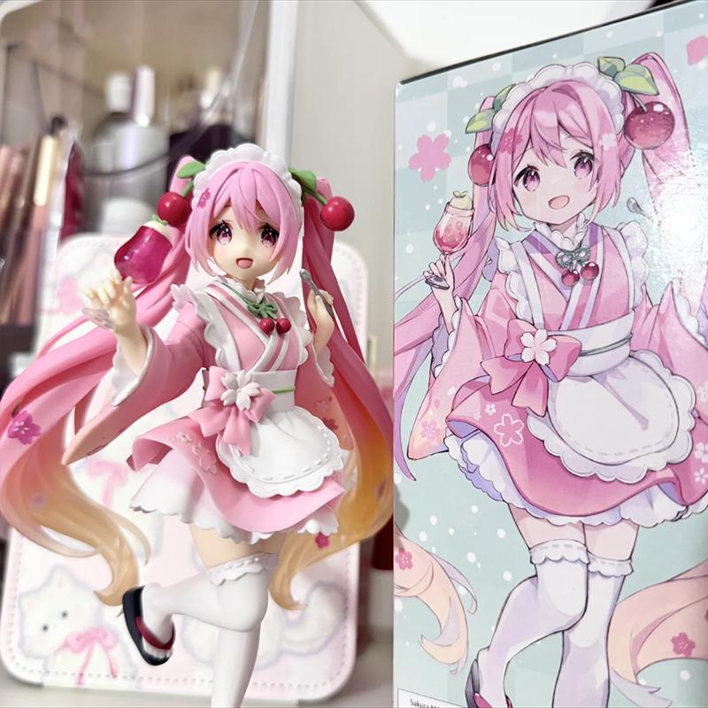 Оригинальная Фигурка Taito Hatsune Miku Coreful Sakura Wafuu Kissa Ver Милая Аниме Фигурка Модель Коллекционные Игрушки Украшение Подарки