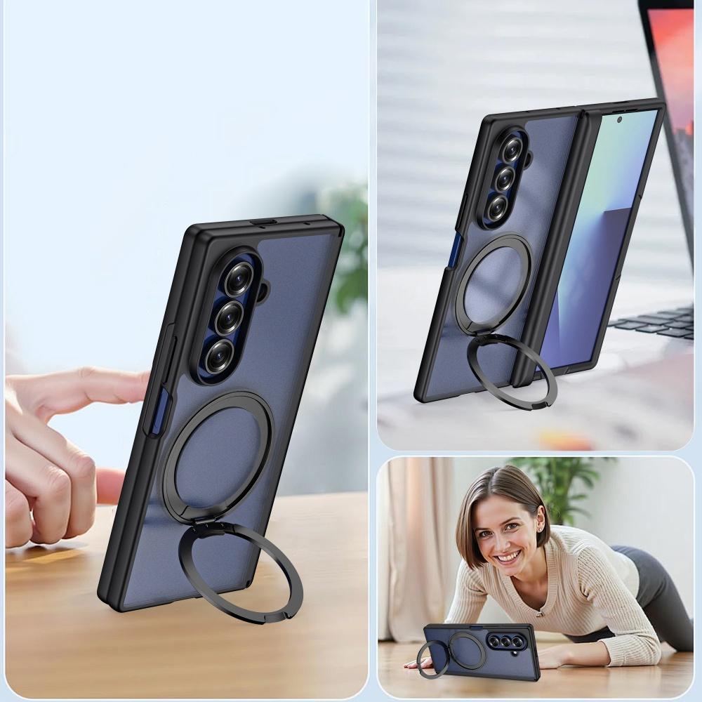 Z Fold7 Cases Magnetic Magsafe 360 Rotate Stand Holder Case for Samsung Galaxy Z Fold 7 Hinge Protection Screen Film Capa Cover