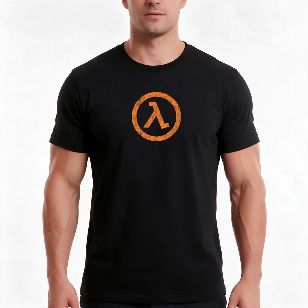 Футболка Half Life Lambda Летняя Повседневная Хлопковая Футболка Оверсайз Уличная Одежда Топы Винтажный Графический Принт Свободный Крой Короткий Рукав