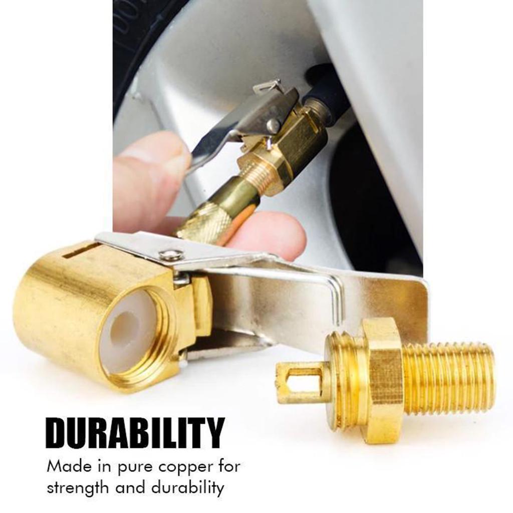 2pc Inflator Copper Nozzle Quick Adapter Car Inflator Accessories