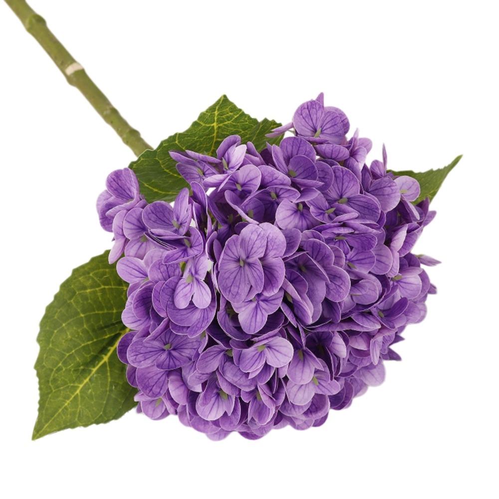 Hydrangea Macrophylla Artificial Hydrangea Flower Green Leaf Real Touch Simulation Colorful Hydrangea Handmade Luxury