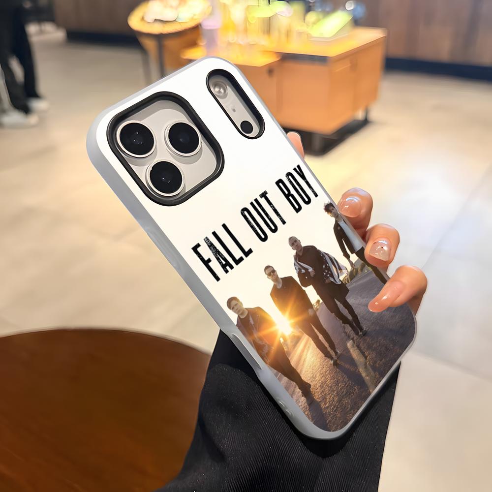 F-Fall Out Boy Band Phone Case For IPhone 17 Air 16 E 15 14 Plus 13 12 11 Pro Max Jelly 2 In 1 Protective Case
