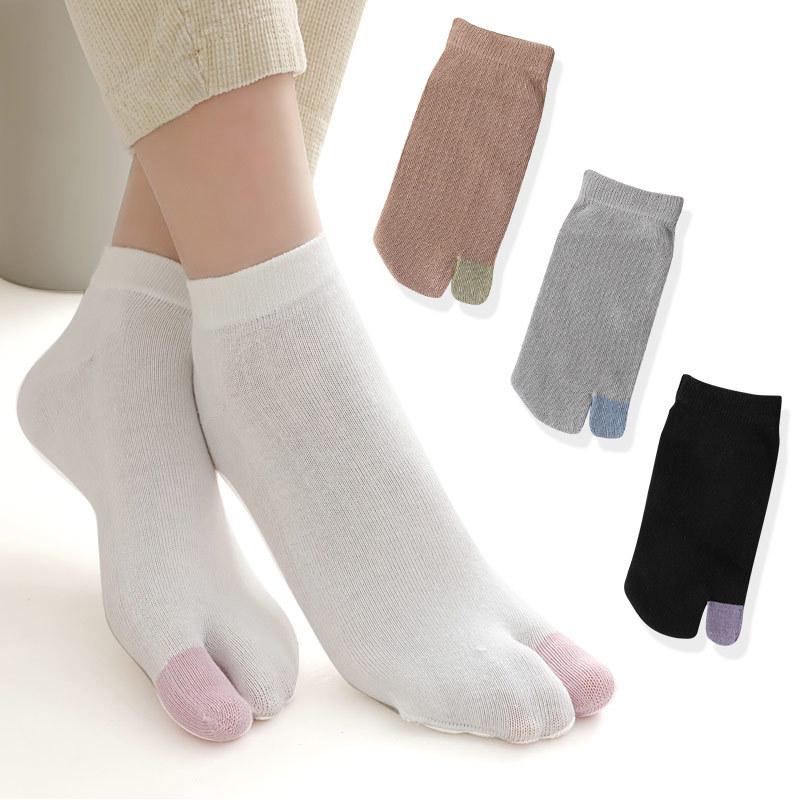 New Two-toed Socks Spring and Summer Thin Short Tube Solid Color Sweat-absorbing and Breathable Split-toe Socks Flip-flop Split-toe Socks