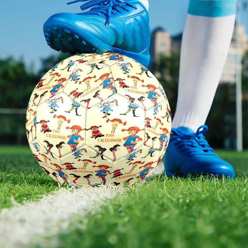 Pippi Longstocking Print Size 5 Soccer Ball, PU Wear Resistant Football for Match Training and Daily Practice, Birthday Gift for Soccer Fans