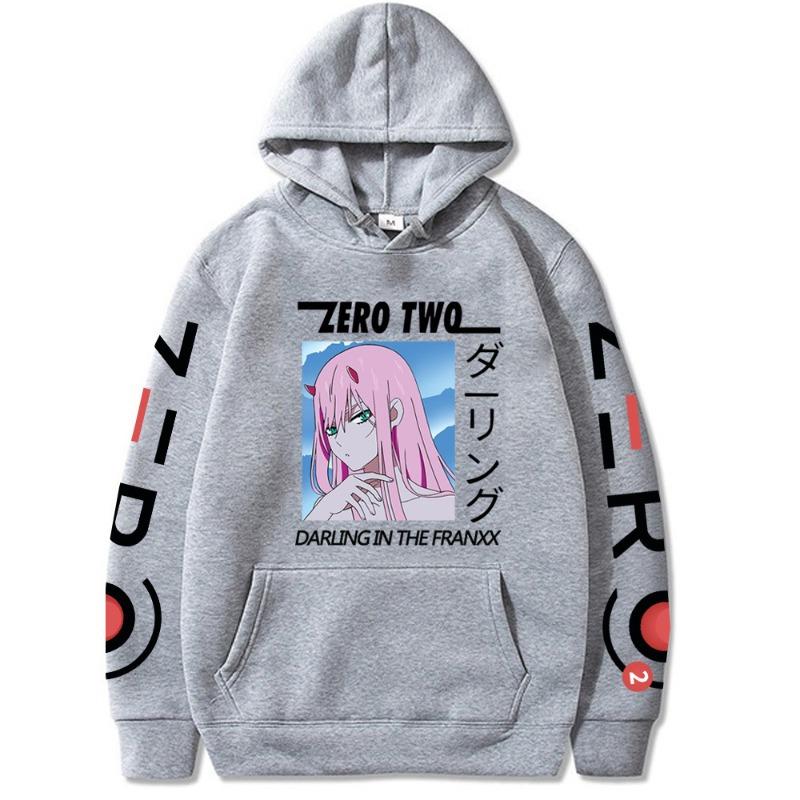Худи Zero Two Darling in The Franxx Мужские Толстовки с Длинным Рукавом Женские Повседневные Пуловеры Уличная Одежда Харадзюку