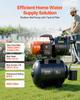 VEVOR 1100W Shallow Well Pump with Pressure Tank, 5300 LPH, Irrigation Jet Pump with 19L Tank, Filter, Check Valve, Automatic Water Booster System