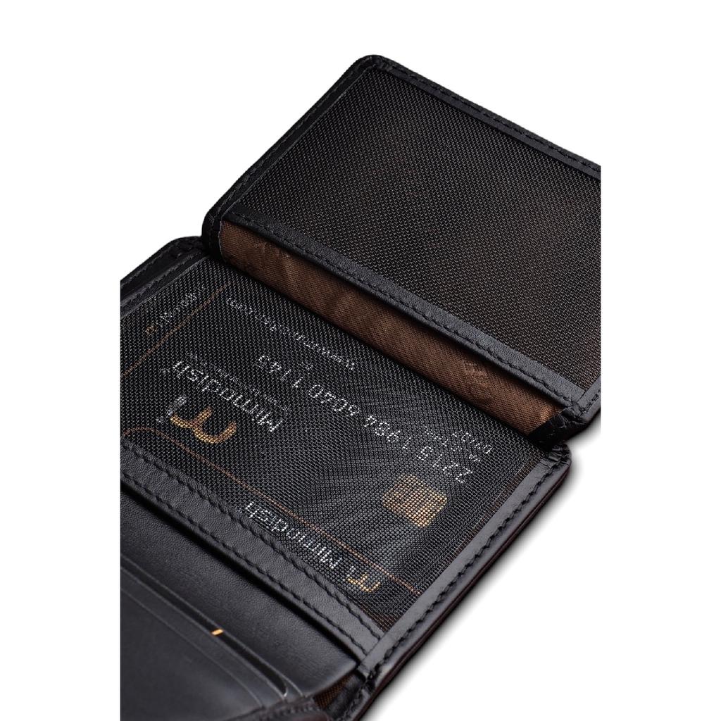 Натуральная натуральная кожа Вертикальный черный цвет Роскошный мужской кошелек