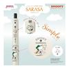 Zebra Snoopy Sarasa Clip Gel Pen, 0.5mm, Simple Art, 3 Color Set, JJ29-SN-WS-AZSA3, Pigment Ink, Water-Resistant, Light-Resistant, Resin Grip,