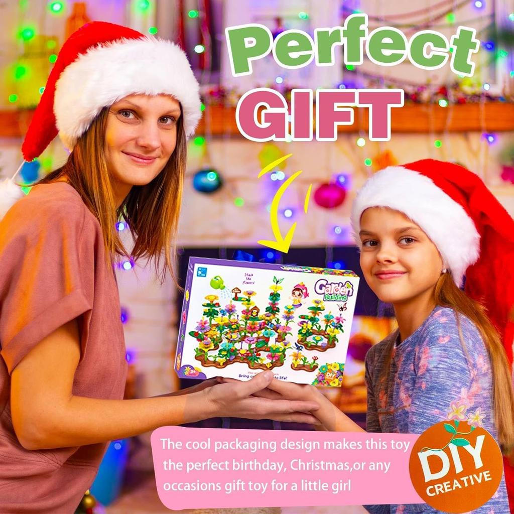 Строительные блоки VoSinrly, садовые блоки, 322 шт., игрушки для девочек и мальчиков, 3D-головоломки, развивающие игрушки, развивающие воображение и креативность, тренировка кончиков пальцев