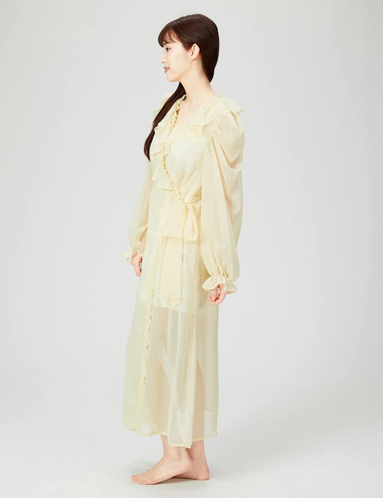 Variation Ruffle Gown Dress SHFO221053 YEL F [Sneider Home] Women's