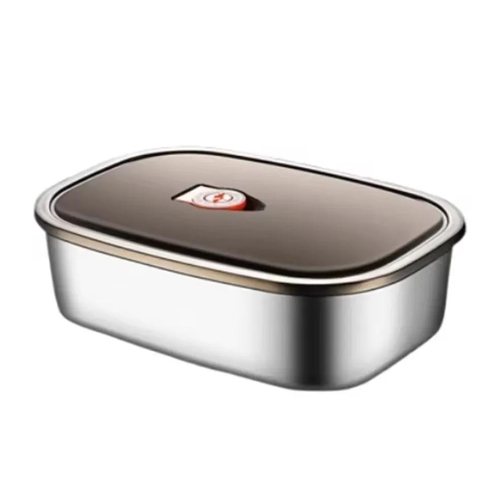 Office Workers Student Microwaveable Bento with Lid Portable Food Storage Container Stainless Steel  Divides Lunch Box