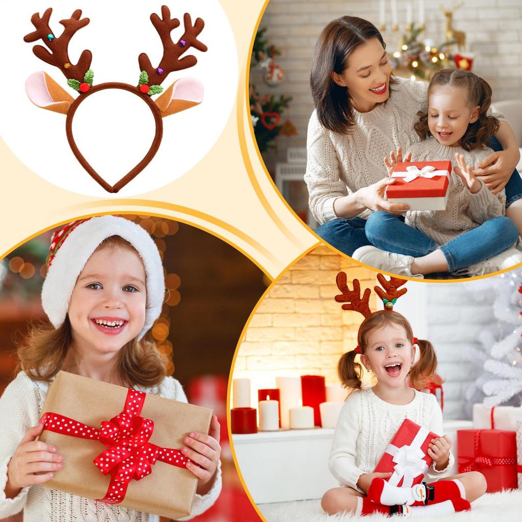 Christmas Headbands for Women Reindeer Hair Accessories Funny Festival Headdress for Girls School Vacation Family Gathering